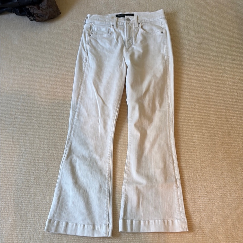 Veronica Beard Cream High-Rise Jeans